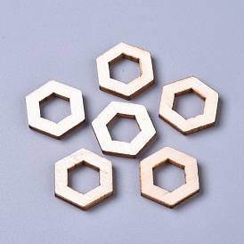 Anneaux de liaison en bois de peuplier, hexagone