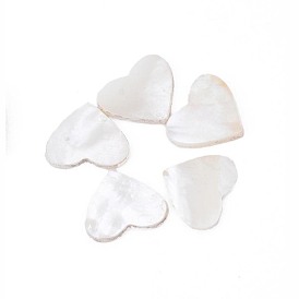Cabochon de coquillage naturel d'eau douce, cœur