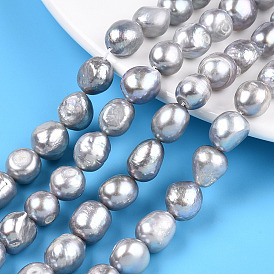Brins de perles de culture d'eau douce naturelles, perles baroques perles keshi, deux faces polies, teint