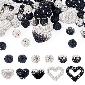 60шт 8 стили полимерная глина стразы бусины, Фокальные бусины для самодельного брелока для телефона, принадлежности для изготовления ручек и ювелирных изделий