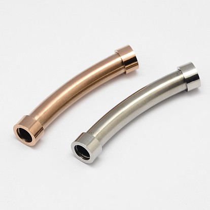 304 Stainless Steel Tube Beads, 41~42x7~8mm, Hole: 4~5mm
