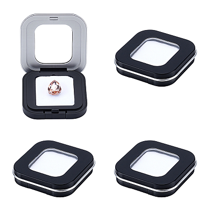 Пластиковые коробки из АБС-пластика для хранения алмазной мозаики с прозрачной крышкой., прямоугольник/квадрат