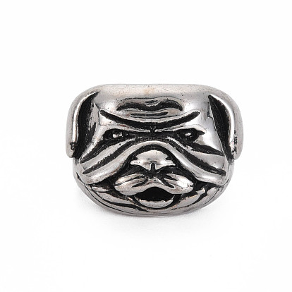 Men's Dog Alloy Open Cuff Ring, Animal Wide Chunky Ring, Cadmium Free & Lead Free