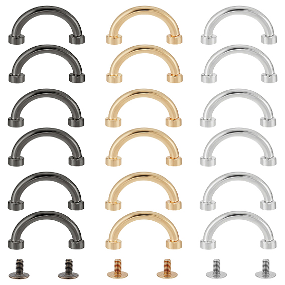 18 наборы 3 цвета сплав сумки подвески застежки, фурнитура для металлического арочного моста, с винтами