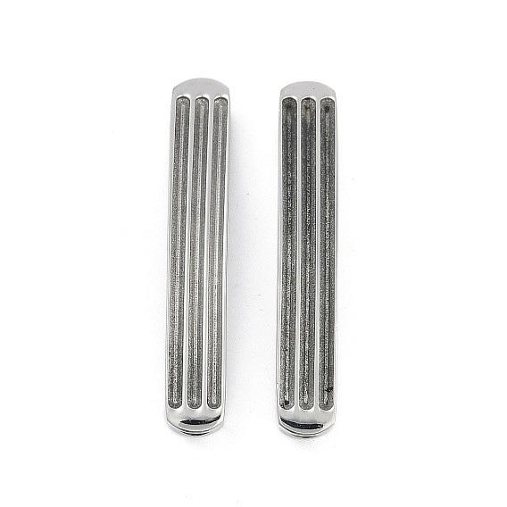 304 Stainless Steel Connector Charms, Curved Rectangle, Non-Tarnish