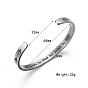 Stainless Steel Cuff Bangle for Women, Arrow with Word Pattern