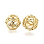 Brass Micro Pave Clear Cubic Zirconia European Beads, Rondelle, Large Hole Beads