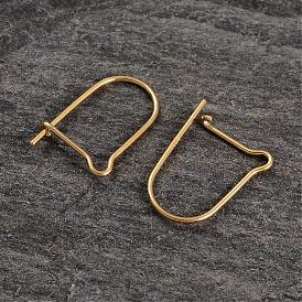 Echte 18 k vergoldete Sterling Silberohrringe, 16x10x0.6 mm