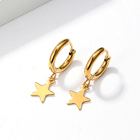 Fashionable Classic Star Hoop Earrings with High-end