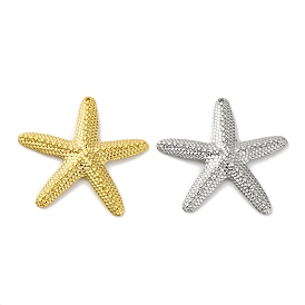 Ion Plating(IP) 304 Stainless Steel Big Pendants, Starfish Charm