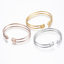 Trendy 304 Stainless Steel Torque Cuff Bangles