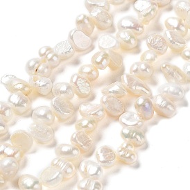 Natural Keshi Pearl Beads Strands, Cultured Freshwater Pearl, Grade 3A, Two Sides Polished, Baroque Pearls