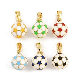 Brass Enamel Charm, Football Charms, Golden
