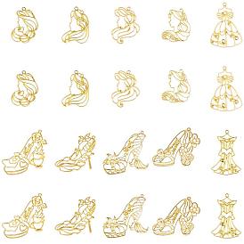 Zinc Alloy Open Back Bezel Pendants, For DIY UV Resin, Epoxy Resin, Pressed Flower Jewelry, Princess Them