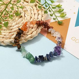 Chakra Jewelry, Chip Natural Gemstone Beads Stretch Bracelets