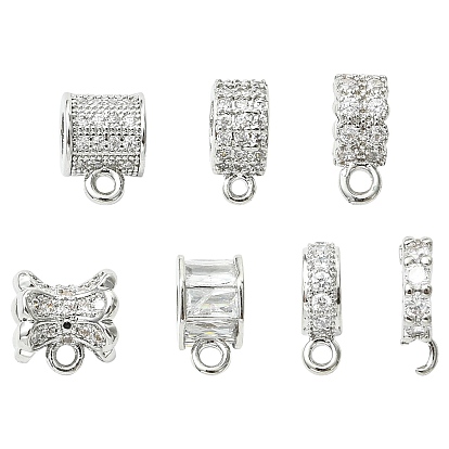 7 шт. 7 стили латунные микропаве кубические циркониевые трубчатые дужки