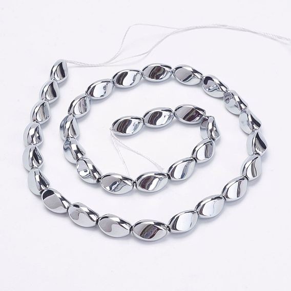 Electroplate Non-Magnetic Synthetic Hematite Strands, Twist, Grade A
