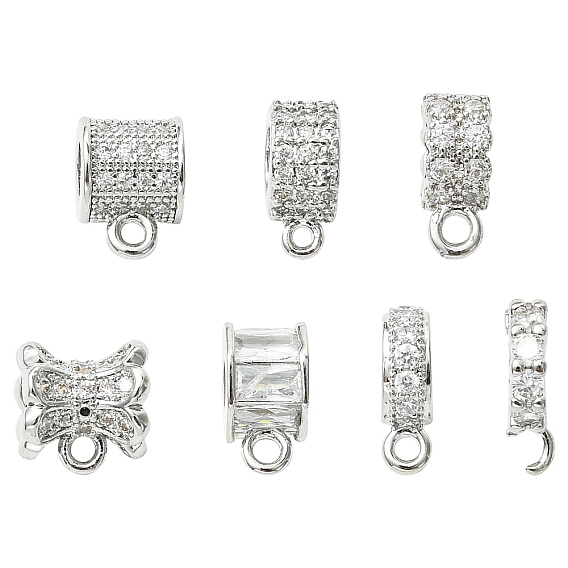 7 шт. 7 стили латунные микропаве кубические циркониевые трубчатые дужки