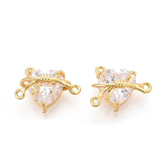 Латунные микро проложить компоненты кубического циркония люстра ссылки, сердце, без никеля , долговечный