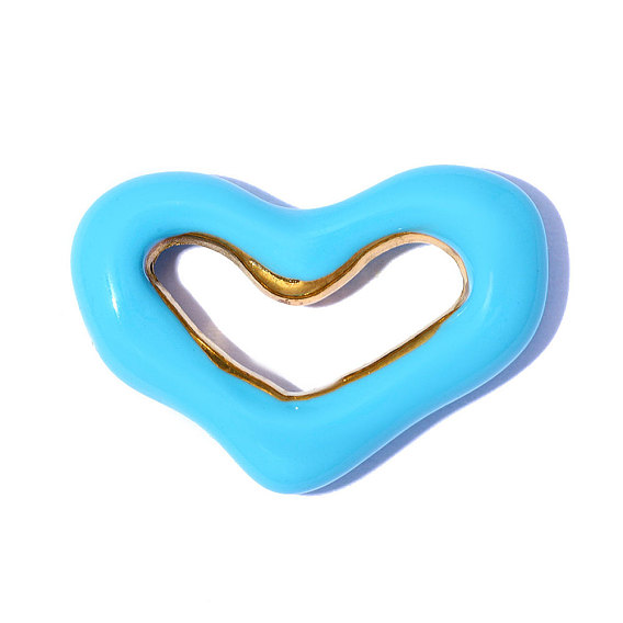 День святого Валентина 304 подвески из нержавеющей стали, сердце прелести, зеркальная полировка, ионное покрытие (ip), с эмалью, реальный 18 k позолоченный