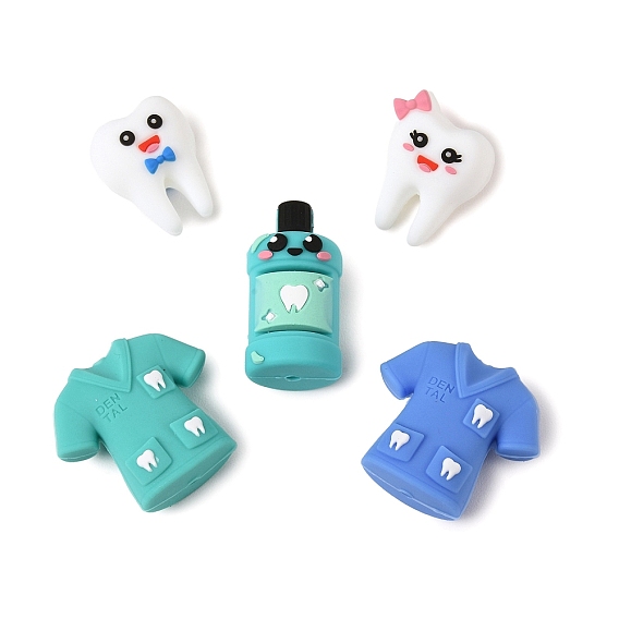 Силиконовые бусины на тему стоматологии, фокусные бусы