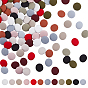 96шт. 12 цвета 1-отверстие полиэстеровые пуговицы, со сплавочной фурнитурой, полукруглая кнопка