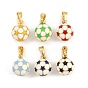 Messing-Emaille-Anhänger, Fußball-Charme, golden