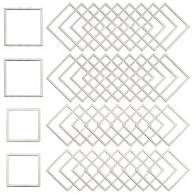 40 шт. 2 стиль 304 соединительные кольца из нержавеющей стали, лазерная резка, квадратный