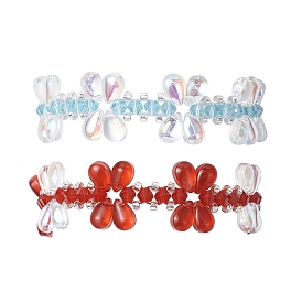 Имитация австрийских хрустальных биконусных бусин, плетеные браслеты из бусин для женщин, стрекоза, со стеклом