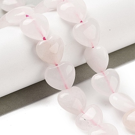 Natural Rose Quartz Beads Strands, Heart