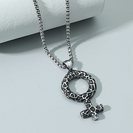 Кулон-подвеска из нержавеющей стали с символом женщины, цепочка-коробочка, унисекс, без потускнения