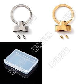 Unicraftale 2Sets 2 Colors Stainless Steel Key Fob Hardware with Key Split Rings Holder, for DIY Keychain Making