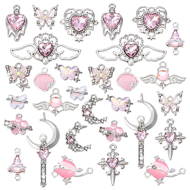 Наборы для изготовления подвесок из сплава смолы и стекла, а также соединительных элементов для подвесок., разнообразные