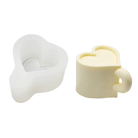 DIY Heart Cup Shape Candle Silicone Molds, for 3D Scented Candle Making