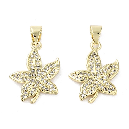 Gestell-Beschichtung Blume Messing Micro Pave Zirkonia Anhänger, cadmiumfrei und bleifrei, langlebig überzogen, echt 18 k vergoldet