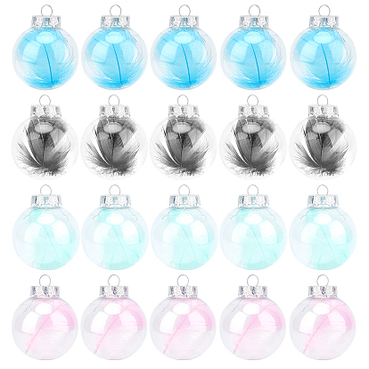 Пластиковый шар орнамент украшение, с пером внутри