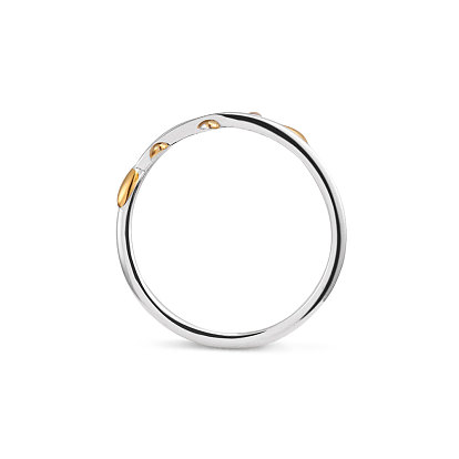 Shegrace fashion 925 anillos de puño de plata esterlina, anillos abiertos, con corona de laurel real chapada en oro de 18 k, 17.5 mm