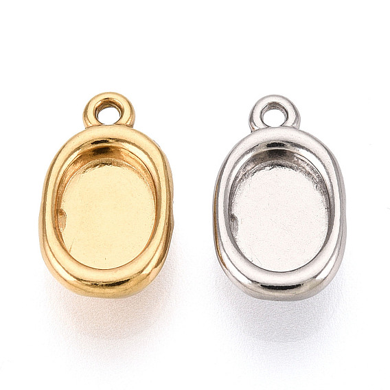 304 Настройки кабошон из нержавеющей стали кулон, овальные