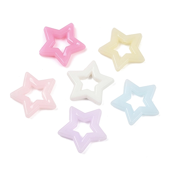 Пластиковые бусины, имитация желейных бусин, звезда