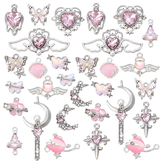 Наборы для изготовления подвесок из сплава смолы и стекла, а также соединительных элементов для подвесок., разнообразные