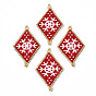 MIYUKI & TOHO Japanese Seed Beads, Handmade Links, Rhombus with Snowflake Loom Pattern
