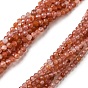 Натуральный красный агат бисер нитей, окрашенная и подогревом, граненые, круглые