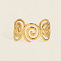 304 Stainless Steel Spiral Open Cuff Bangles for Women