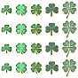 20 piezas 5 estilos broches de solapa de aleación esmaltada con trébol del día de San Patricio para mochilas y ropa, dorado