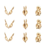 Ion Plating(IP) 304 Stainless Steel Bead Tips, Calotte Ends, Clamshell Knot Cover, 8x4mm, Hole: 1mm