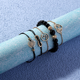 Ensemble à la mode de bracelets en perles de carte sexy - style européen et américain, conception de vagues.