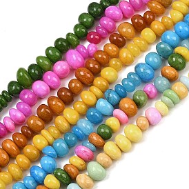 Dyed Natural White Jade Beads Strands, Nuggets, Tumbled Stone
