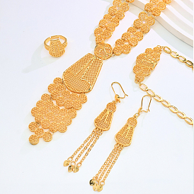 Женские наборы из филигранных браслетов, сережек, ожерелий и колец из сплава