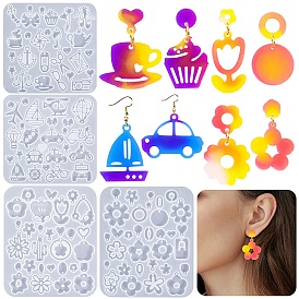 Кулон силиконовые формы, формы для сережек, формы для литья гипсовой смолы, разнообразные