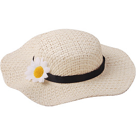 Летняя тканевая кукольная шапка, шляпа от солнца с цветком, для 18 дюймовых принадлежностей для американских кукол
